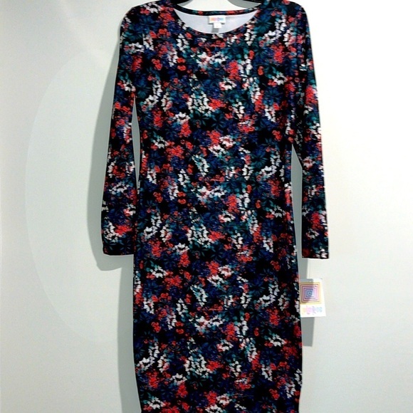 LuLaRoe Dresses & Skirts - Lularoe black red blue green floral Debbie dress. Size XS. NWT.